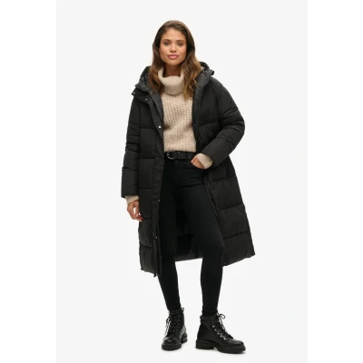 Abbildung von Superdry Longline Wintermantel, Damen, Größe: 42, Black