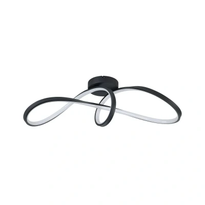 Abbildung von EGLO connect.z Smart Home LED Deckenleuchte Calarossa Z, ZigBee, App und Sprachsteuerung Alexa, warmweiß kaltweiß, RGB, dimmbare Metall Deckenlampe in Schwarz Weiß, 23 x 70,5 cm