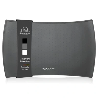 Abbildung von KaraLuna Premium Silikon Napfunterlage (60 x 40 cm, Grau, Kurvig)