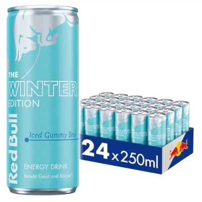 Abbildung von Red Bull Energy Drink, Iced Gummy Bear, Winter Edition, 24 x 250 ml, Dosen Getränke 24er Palette, OHNE PFAND
