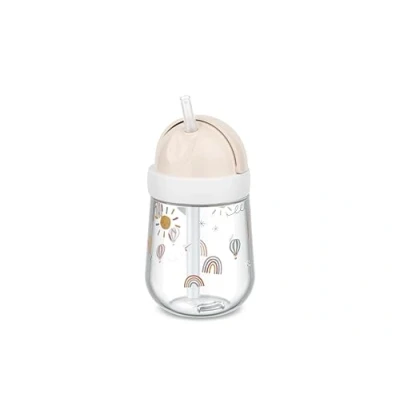 Abbildung von Mepal Strohhalmbecher Mio Kleinkind Strohhalm Becher ab 9 Monaten Auslaufsichere Trinkflasche für Kleinkinder Spülmaschinengeeignet &amp; BPA frei 300 ml Sunshine Rainbow