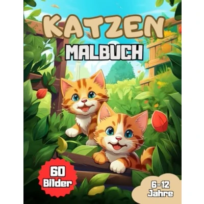 Abbildung von Katzen Malbuch: Tolles Ausmalbuch mit 60 verschiedenen Ausmalbildern für Kinder von 6 12 Jahren