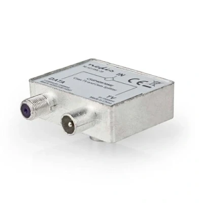 Abbildung von NEDIS Satelliten und Antennenadapter F Buchse/IEC (Coax) Stecker IEC Buchse Vernickelt 75 Ohm Gerade Metall Metall/Silber 1 pc Plastikbeutel