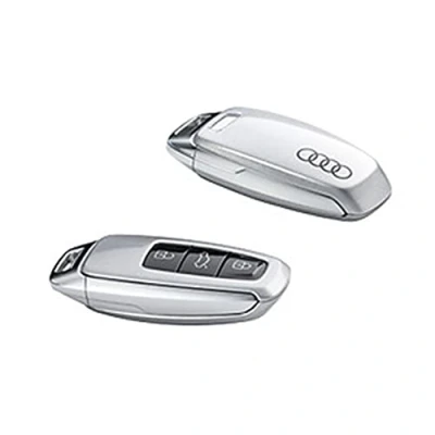 Abbildung von Audi 4N0071208AZ7G Schlüsselblende Cover, mit Ringe Logo, nur für Schlüssel 8Y0959754 4N0959754 (florettsilber)