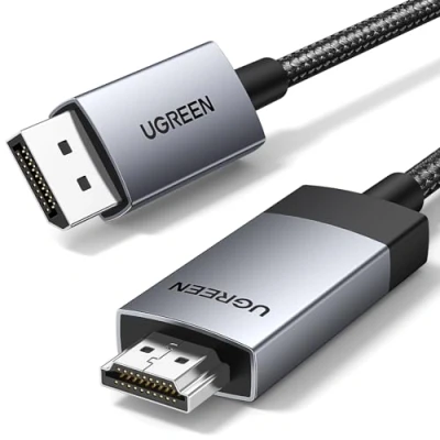Abbildung von UGREEN 4K@60Hz DisplayPort zu HDMI Kabel DP Uni Direktional 1.2 2.0 HDR Adapter für Multi Screen Kompatibel mit Monitor, Projektor, Dell(3M)