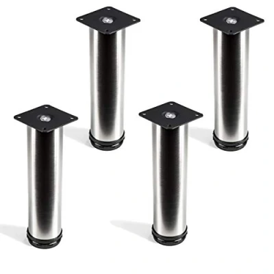 Abbildung von 4er SET Möbelfuß JIM Stützfuß echt Edelstahl Ø 50 mm/Höhe: 200 mm hohe Belastbarkeit durch extra starke Rohrwandung von SO TECH
