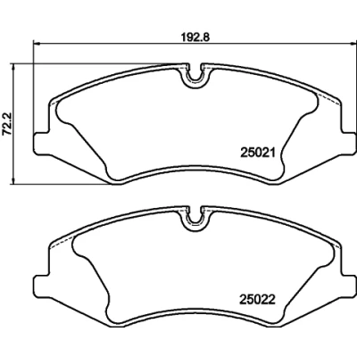 Abbildung von HELLA 8DB 355 015 081 Bremsbelagsatz für Verschleißwarnanzeiger vorbereitet mit Bremssattelschrauben Zubehör LAND ROVER: Range Rover 3
