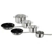 Abbildung von Bosch Hausgeräte HEZ9SE060 Zubehör für Kochfelder, 6 teiliges Kochgeschirr Set: 4 Töpfe, 2 Pfannen, Elektrokochfelder und Induktionskochfelder, Made in Germany