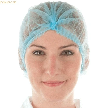 Abbildung von HYGONORM Klipphaube Light, im Beutel, 1 Packung = 100 Stück, 50 cm, blau