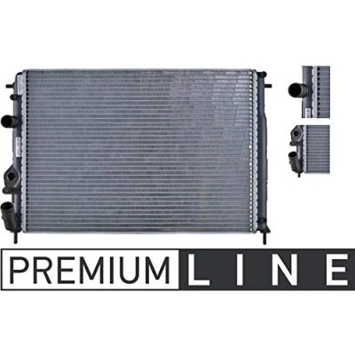 Abbildung von MAHLE ORIGINAL CR 602 000P Kühler, Motorkühlung für Fahrzeuge mit Klimaanlage 588mm 415mm 28mm Automatikgetriebe, Schaltgetriebe Kühlrippen gelötet