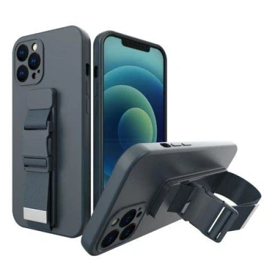 Abbildung von Rope Case Gel mit Lanyard Kette Geldbörse Samsung Galaxy A72 4G navy blau