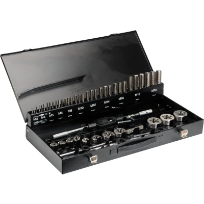 Abbildung von Yato TAPS AND DIES SET 56PCS, Gewindebohrerset, Schwarz, Legierter Stahl