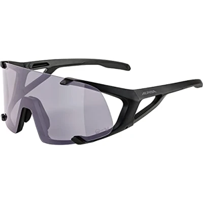Abbildung von ALPINA HAWKEYE Q LITE V Selbsttönende, Bruchfeste &amp; Beschlagfreie Sport Fahrradbrille Mit 100% UV Schutz Für Erwachsene, black matt, One Size