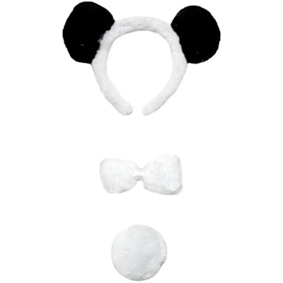 Abbildung von Petitebelle Panda Halloween Weihnachten Stirnband Bowtie Schwanz Unisex Kind 3pc Costume Einheitsgröße Weiß