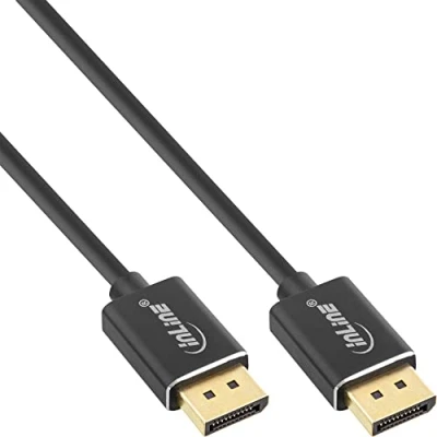 Abbildung von InLine® DisplayPort 1.4 Kabel Slim, 8K4K, schwarz, vergoldete Kontakte, 0,5m