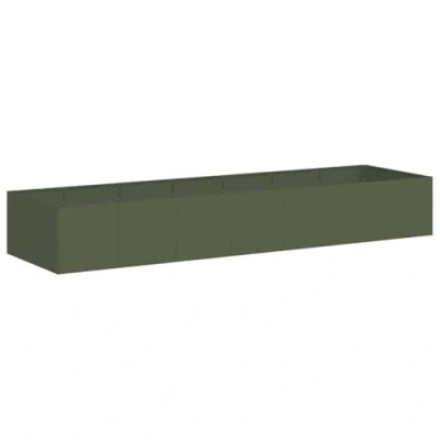 Abbildung von vidaXL Pflanzgefäß Olivgrün 280x80x40 cm Stahl, Pflanzschale, Garten Pflanzkübel, Outdoor Pflanzgefäß, Hochbeet, Blumenkasten