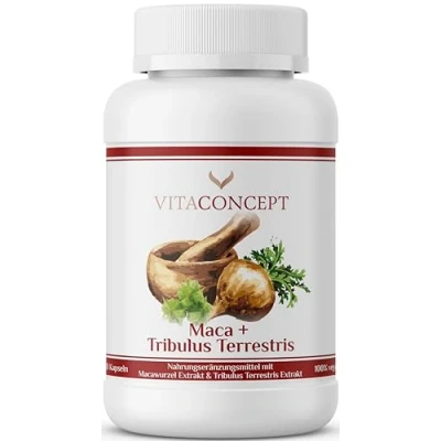 Abbildung von Vitaconcept I Maca + Tribulus Terrestris (6685 mg 5680 Tagesdosis) 120 Kapseln laborgeprüft vegan