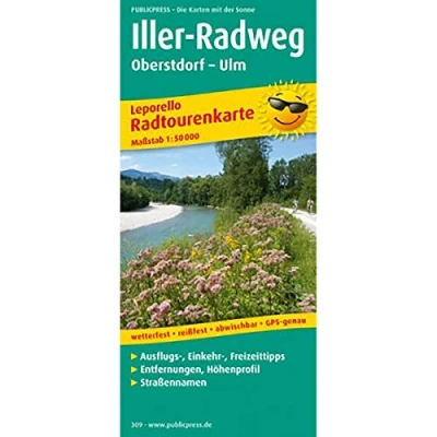 Abbildung von Iller Radweg, Oberstdorf Ulm: Leporello Radtourenkarte mit Ausflugszielen, Einkehr &amp; Freizeittipps, wetterfest, reissfest, abwischbar, GPS genau. 1:50000 (Leporello Radtourenkarte: LEP RK)