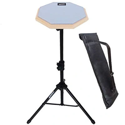 Abbildung von keepdrum DP GY8 Practice Set Drum Pad Grau mit Übungspadständer und Tasche