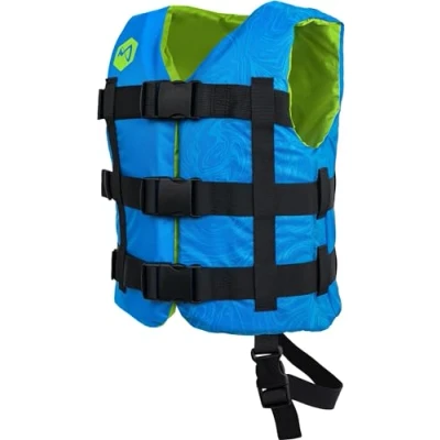 Abbildung von Mesle Schwimmweste Kinder H210 Junior mit Schrittgurt, 25 40 kg, Schwimmhilfe für Mädchen &amp; Jungs, Leichte 50N Auftriebsweste 6 10 Jahre, Prallschutzweste Kind SUP, Kajak