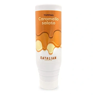 Abbildung von EATALIAN by AMZ BETTER Topping mit Gesalzenes Karamell Geschmack, Süße Protein Creme aus Squeezer von 300gr, Made in Italy, Salted Caramel Sauce ideal zum Garnieren Eis, Süßigkeiten und Desserts