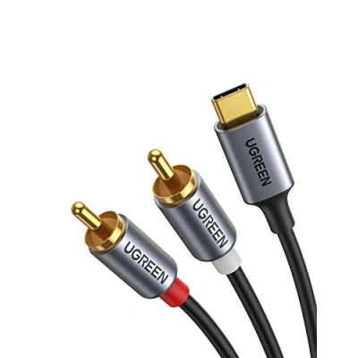 Abbildung von UGREEN USB C auf Cinch Audio Kabel Type 2RCA Stereo Adapterkabel kompatibel mit iphone 15/15pro/15plus/15pro max, Huawei P60/50/40, Galaxy S23 Ultra/S23+/S23, iPad Pro/Air, MacBook usw.(1,5m)