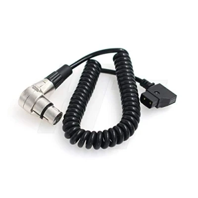 Abbildung von HangTon Rechtwinklige XLR 4 Pin Buchse an D Tap Spiralkabel für Kameramonitor