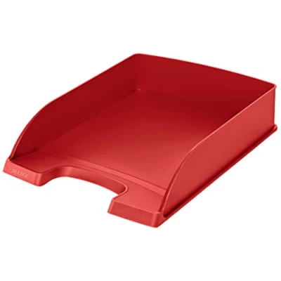 Abbildung von Leitz Briefkorb Standard A4, Briefablage in Premium Qualität, Stapelbares Ablagefach als Schreibtisch Organizer, Kombinierbar mit Plus Serie, Hellrot, 52270020