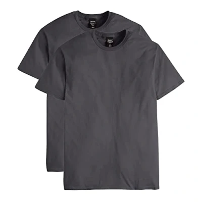 Abbildung von Hanes Men&#039;s Nano Premium Cotton T Shirt (Pack of 2), Smoke Grey, X Large