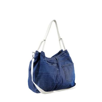 Abbildung von COLLEZIONE ALESSANDRO Schultertasche &quot;Straßburg&quot;, aus Jeans mit Rindsleder