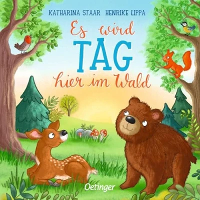 Abbildung von Es wird Tag hier im Wald: Pappbilderbuch mit erstem Sachwissen über den Tagesablauf der Waldtiere für Kinder ab 18 Monaten