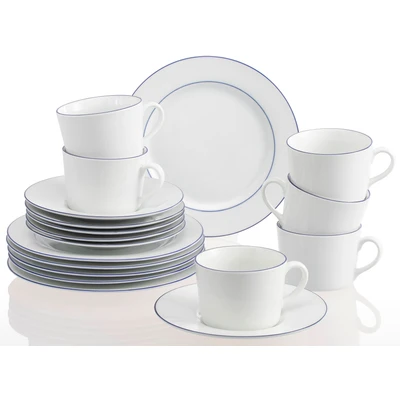 Abbildung von Retsch Arzberg Kaffeeservice &quot;Geschirr Set, Service Heike Blaurand&quot;, (Set, 18 tlg.), maritimer, blauer Rand, Made in Germany, Teile, für 6 Personen