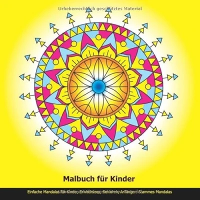 Abbildung von Malbuch für Kinder: Einfache Mandalas Kinder, Erwachsene, Senioren, Anfänger: Stammes Mandalas: Mandala Meditation, Entspannung, Glück