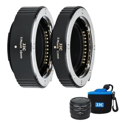 Abbildung von JJC Autofokus AF Makro Zwischenringe Set 11/16MM für Fujifilm Fuji X Mount H2S S10 Pro3 Pro2 A7 A5 T30 T3 T4 T200 T100 E3 Kameras Objektiv Zwischenringsatz