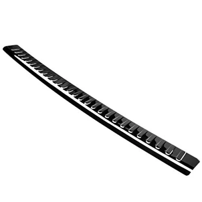 Abbildung von Aroba AR328 BL Edelstahl Schwarz Black Chrome Ladekantenschutz kompatibel mit Volkswagen T5 BJ. 4.2003 5.2015 passgenau Abkantung Farbe Anthrazit
