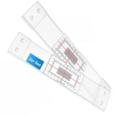 Abbildung von Sachverständigen Zubehör® Rissmonitor als [Profi Messgerät] 2er Set transparente Messlehre Spaltmaß Risslineal Rissbreitenmesser Rissbreitenlineal Sachverständige Risskarte