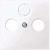 Abbildung von Schneider Electric Merten 296725 Zentralplatte für Antennensteckdosen, System M, aktivweiß glänzend, Made in Germany