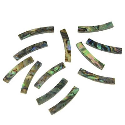 Abbildung von Kaish Ukulelen Rosette Paua Abalone massiv gebogene Streifen, Ukulele Schalllocheinlagen 65x3x1.5mm