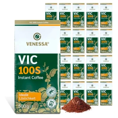 Abbildung von Venessa VIC 100 S löslicher Instant Kaffee 20 x 500g Vorteilspack Röstkaffee, herzhaft, kräftig und voll im Geschmack Premium Pulver für Kaffeevollautomat Büro Café B2B Kunden