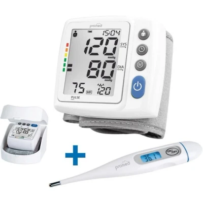 Abbildung von promed Handgelenk Blutdruckmessgerät HGP 30, mit Fieberthermometer PFT 3.7