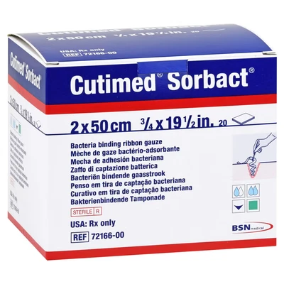 Abbildung von Cutimed Sorbact Tamponaden 2x50 cm 20 St