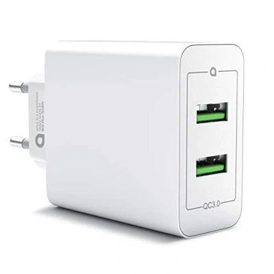 Abbildung von CSL 36W Ladegerät 2 Port Quick Charge 3.0 USB Netzteil 6000 mA insgesamt Schnellladefunktion Smart Solid ideal für Handy Smartphone Tablet