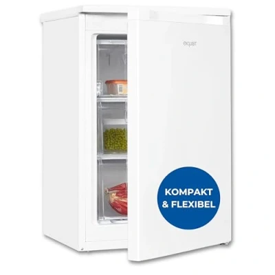 Abbildung von Exquisit Gefrierschrank, Tiefkühlschrank, 85 Liter, 4 Sterne Gefrieren, klein, kompakt, 2 Gefrierschubladen, 1 Gefrierfach, GS81 050C weiss