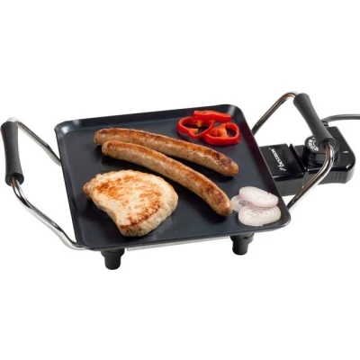 Abbildung von bestron Tischgrill ABP600, 1000 W, P lanchagrillplattemit Antihaftbeschichtung, Schwarz