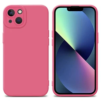 Abbildung von Cadorabo Hülle kompatibel mit Apple iPhone 14 Schutzhülle TPU Silikon Case Liquid Design Kameraschutz Slim Kratzfest Weiche Gummi Rundumschutz für in Rot