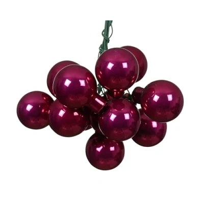 Abbildung von Kaemingk Weihnachtskugeln am Draht Glas 2cm x 12 Stück Spiegelbeeren glänzend kleine Dekokugeln Christbaumschmuck &amp; Weihnachtsdeko Beere Granatapfel