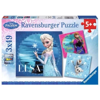 Abbildung von Ravensburger Puzzle Disney Frozen Puzzle: Elsa, Anna &amp; Olaf, 3x49tlg., Puzzleteile