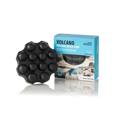 Abbildung von Santo Volcano Massage Olivenol Seife mit vulkanischer Lava 110 g