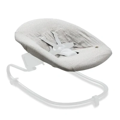 Abbildung von hauck Schonbezug für Babywippen und Newborn Aufsätze Alpha Bouncer Premium, Deluxe, 2in1, Atmungsaktive Musselin Baumwolle, 85 cm x 74 0,25 (Beige Dots)
