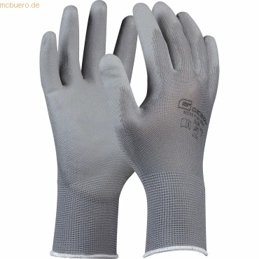 Abbildung von Gebol Micro Flex Grau Arbeitshandschuhe für nötiges Feingefühl Schutzhandschuhe Damen und Herren Größe S (Gr 7) 1 Paar
